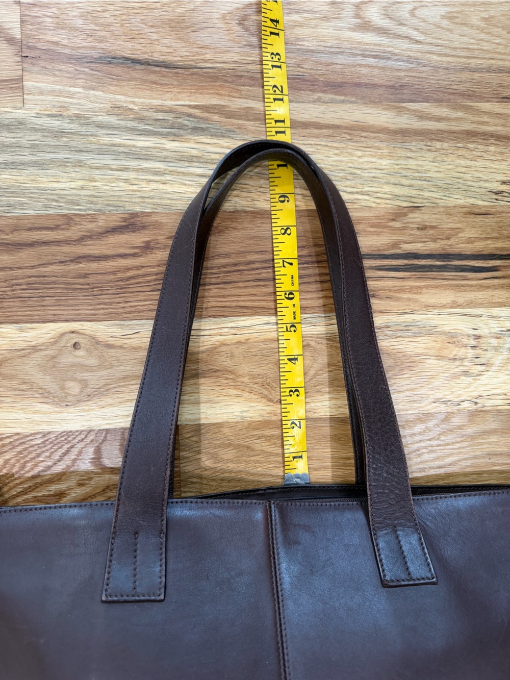 L.L. Bean Leather Zip-Top Tote - Picture 6 of 9